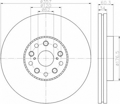 HELLA PAGID 8dd355116921 -  Тормозной диск